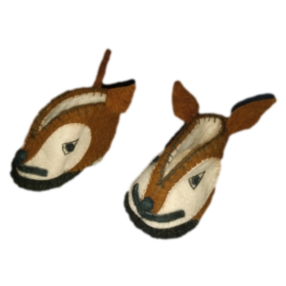 NWOT 100% Wool Deer Slippers Infants Cute! - Picture 2 of 7